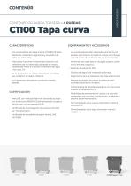 CONTENEDOR CARGA TRASERA – 4 RUEDAS C1100 Tapa curva-2
