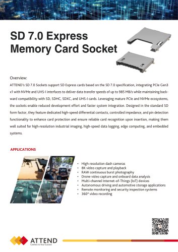 SD 7.0 Express Memory Card Socket