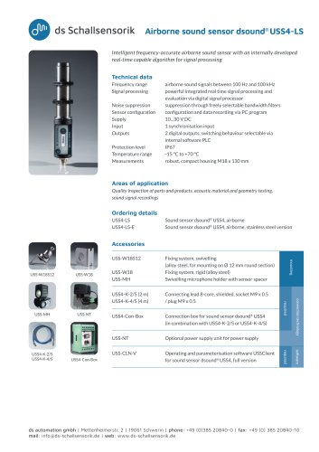 Airborne noise sound sensor dsound® USS4-LS