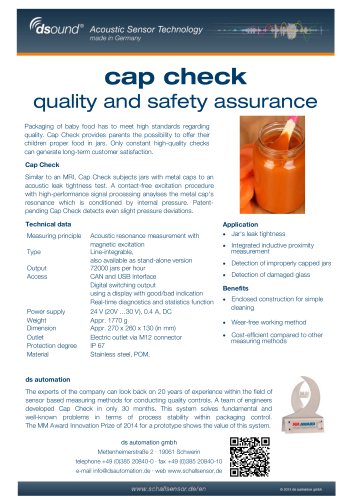 dsound® Cap Check Baby food