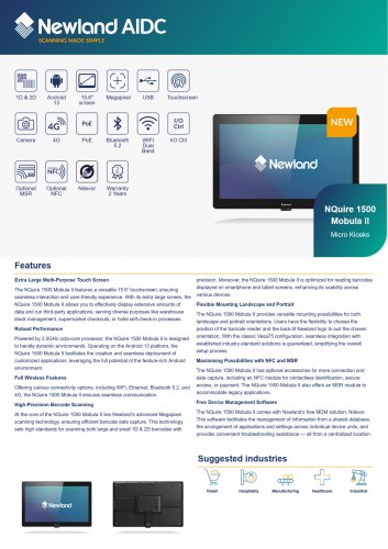 NQuire 1500 Mobula II Micro Kiosks