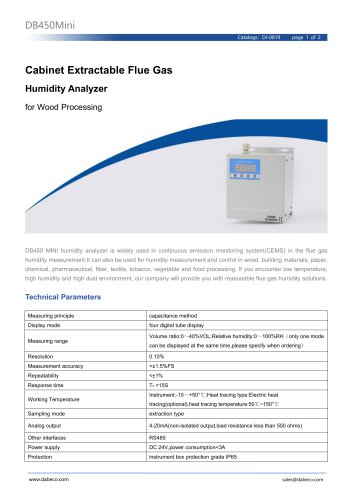 Flue Gas Humidity Analyzer DB450 mini