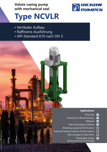 Volute casing pump with mechanical seal Type NCVLR 