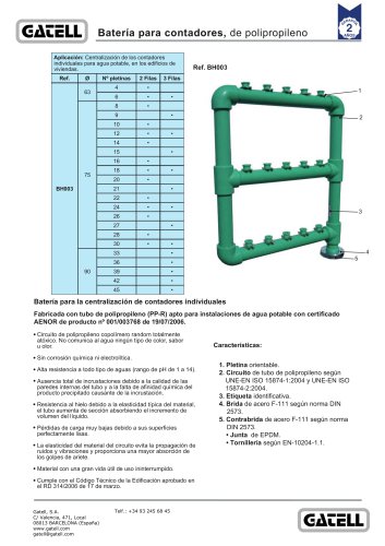 Batería para contadores, de polipropileno