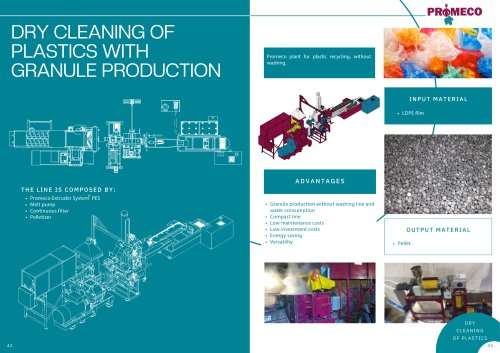 DRY CLEANING OF PLASTICS WITH GRANULE PRODUCTION