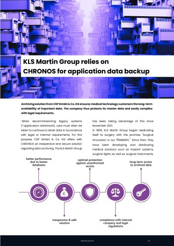 KLS Martin Group relies on CHRONOS for application data backup