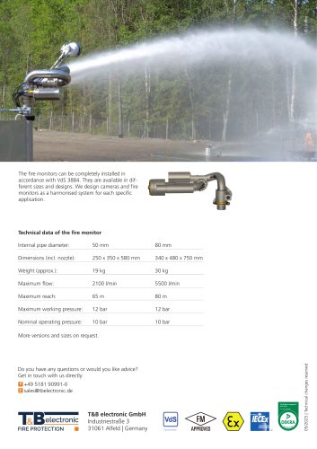 Early fire protection with IR camera and fire monitor