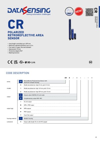 CR POLARIZED RETROREFLECTIVE AREA SENSOR