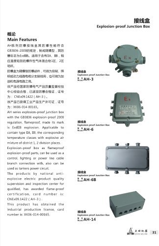 Explosion-proof Junction Box AH-14/AH-3/AH-6/AH-6B/AH-6C