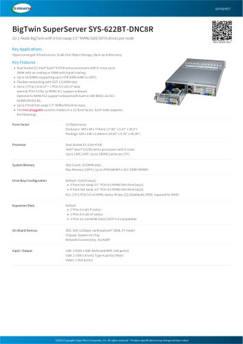 BigTwin SuperServer SYS-622BT-DNC8R