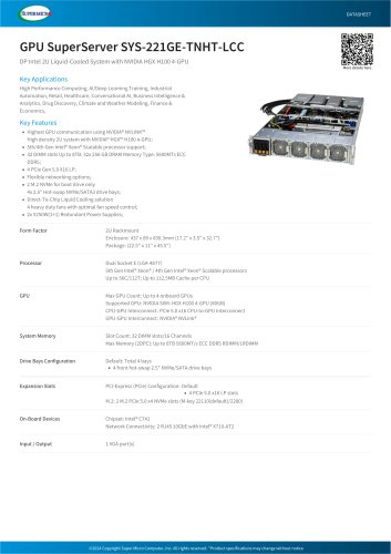 GPU SuperServer SYS-221GE-TNHT-LCC