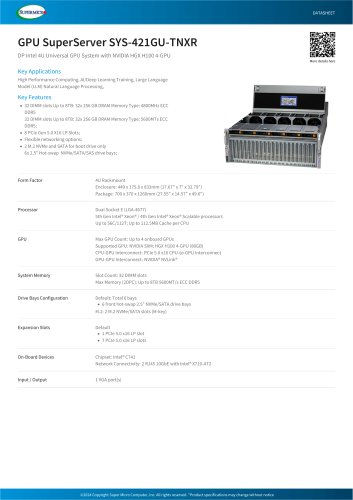 GPU SuperServer SYS-421GU-TNXR