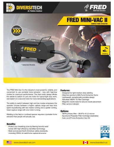 FRED MINI-VAC II COMPACT FUME EXTRACTOR