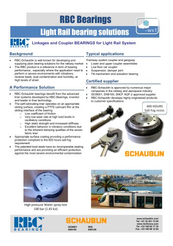 Light rail bearing solution