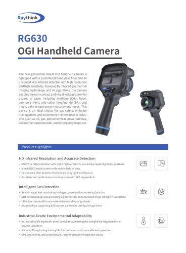 RG630 Series Handheld OGI Gas Detection Camera