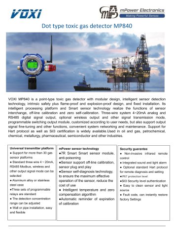 Dot type toxic gas detector MP840