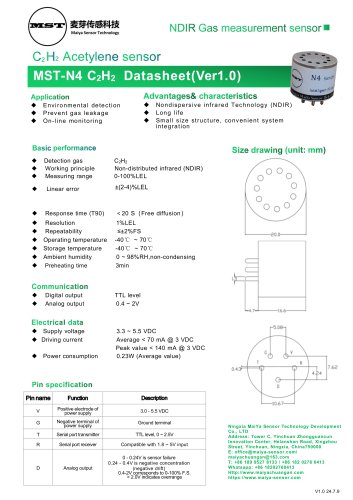 Maiya gas analyzer MST-N4 C2H2 sensor