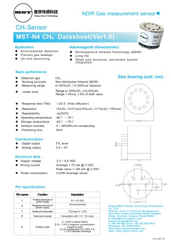 MaiYa MST-N4 NDIR CH4 sensor 