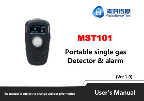 MaiYa MST101 single gas detector manual