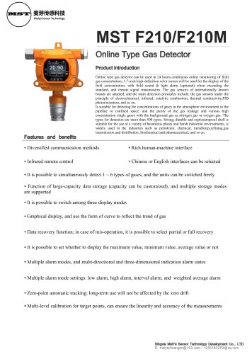 Maiya Sensor fixed online type gas analyzer MST F210