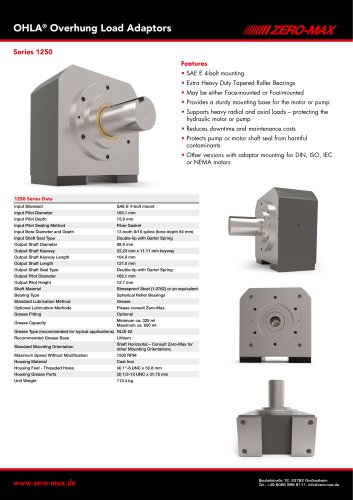OHLA Overhung Load Adaptors Series 1250