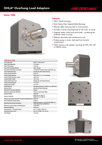 OHLA Overhung Load Adaptors Series 1500