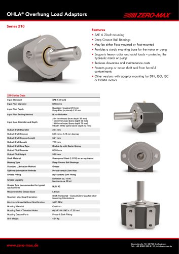 OHLA Overhung Load Adaptors Series 210