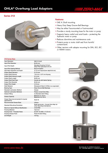 OHLA Overhung Load Adaptors Series 312