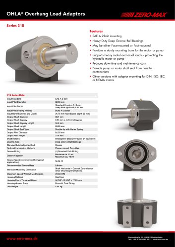 OHLA Overhung Load Adaptors Series 315