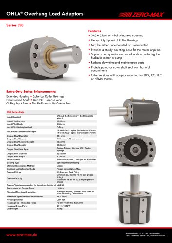 OHLA Overhung Load Adaptors Series 350