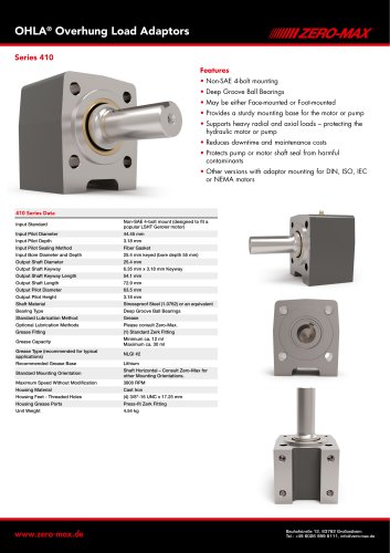 OHLA Overhung Load Adaptors Series 410