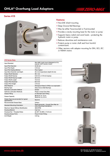 OHLA Overhung Load Adaptors Series 415