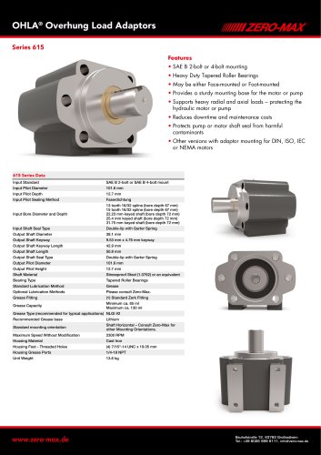 OHLA Overhung Load Adaptors Series 615