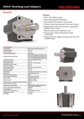 OHLA Overhung Load Adaptors Series 815