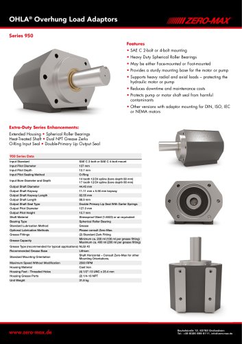 OHLA Overhung Load Adaptors Series 950
