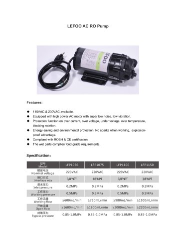 LEFOO AC RO Pump