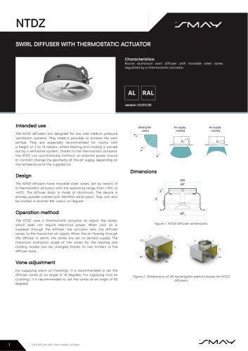 NTDZ - Swirl diffuser with thermostatic actuator