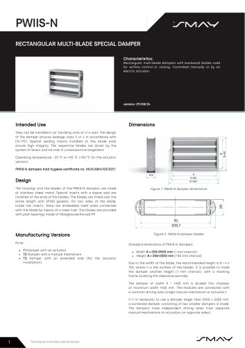 PWIIS-N Rectangular multi-blade special damper