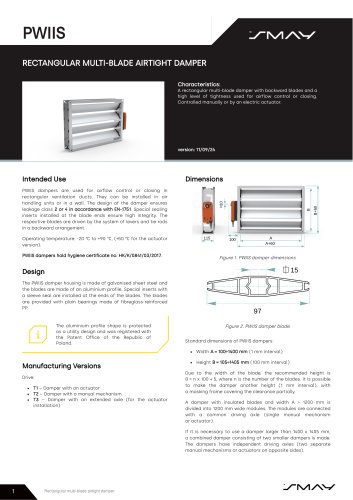 Type PWIIS multi-blade air dampers