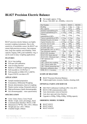 BL827 Precision Electric Balance