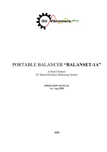 PORTABLE BALANCER “BALANSET-1A”