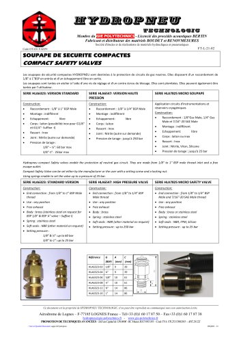 COMPACT SAFETY VALVES