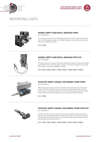 ACOUSTIC EMPTY SIGNAL FOR BARREL PUMP FP015 UP