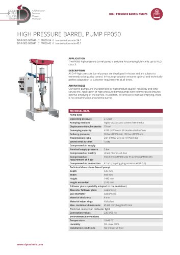 HIGH PRESSURE BARREL PUMP FP050
