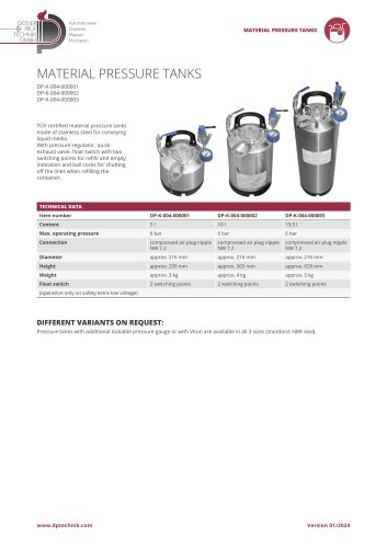 MATERIAL PRESSURE TANK 19.5 LITERS