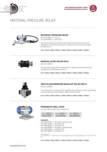 SWITCH-ON/PRESSURE BUILD-UP VALVE HEE 3/8