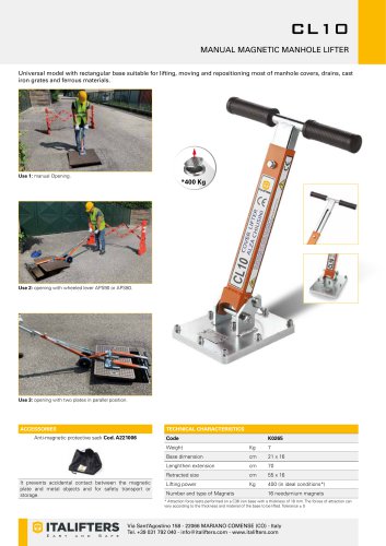 CL10 MANUAL MAGNETIC MANHOLE LIFTER - English