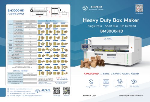 BM3000-HD Heavy Duty Box Maker Corrugated Box Making Machine
