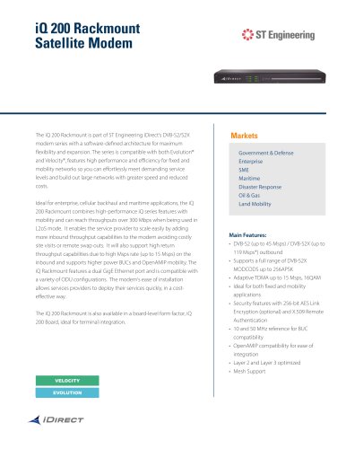 iQ 200 Rackmount Satellite Modem