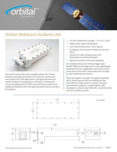 Orbital Wideband Ka-Band LNA